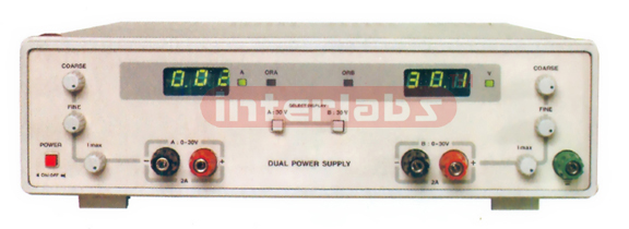 POWER SUPPLY, OUAL, 30V/2A, WITH AUTOMATIC OVERLOAD PROTECTION